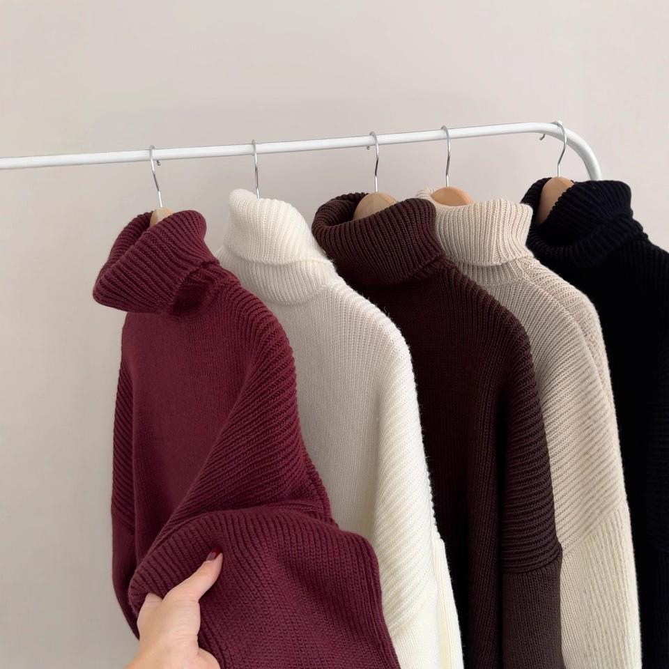 2025 Autumn Women's Casual Half-High Collar Loose Sweater