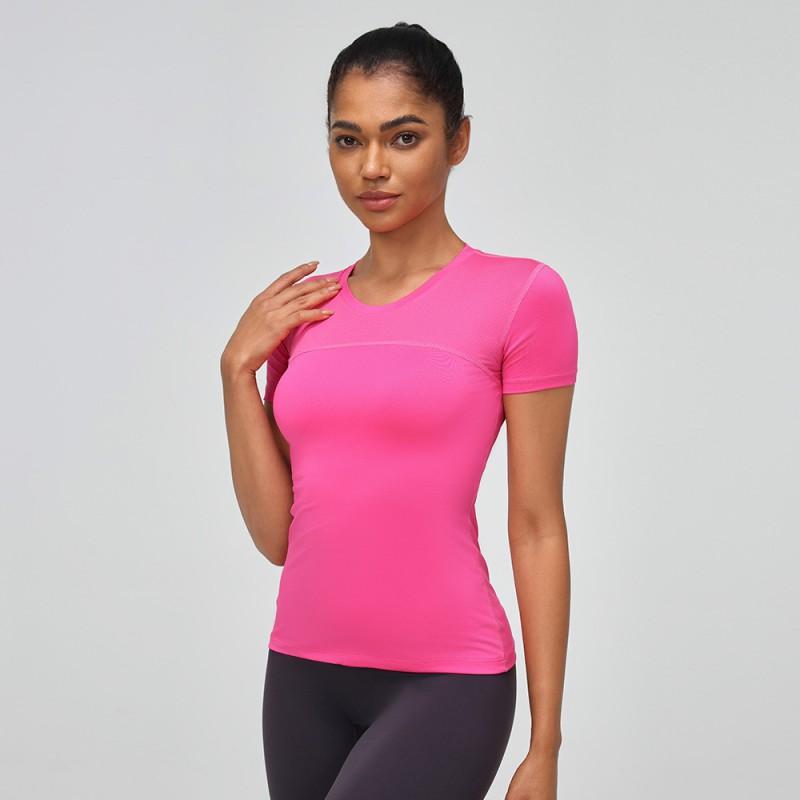 Womens Quick-Dry Workout T-Shirt With Mesh Panels Stretch Fitness Top Running Yoga Gym