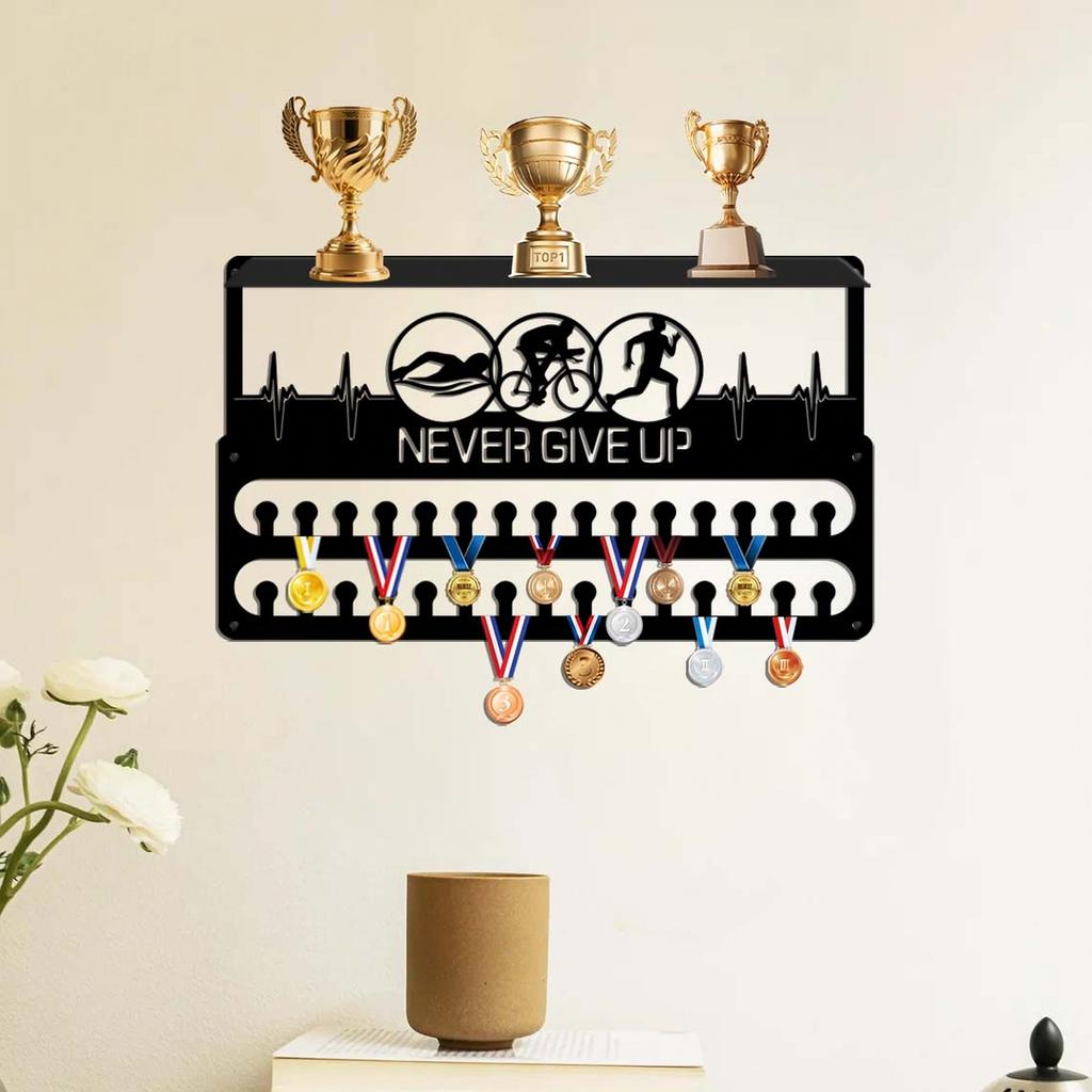 Wall Display Rack with Hooks for Award Display