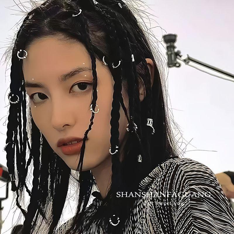European and American Personalized Small Dreadlocks Trendy Braided Hair Headdress XINGX Cross DIY Pendant Hair Accessories Barrettes Ornament Women