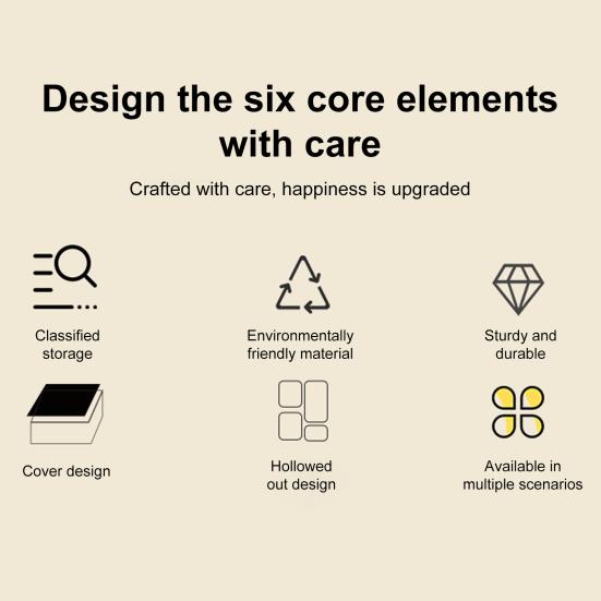 1/6 ks Úložné koše s víkem Velkokapacitní Dutý Prodyšný Design Stohovatelné Dekorativní Úložné Nádoby Kontejner na Hračky