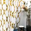 Geometric Gold Foil Sheer Curtains – Set of 2 Panels, Semi-Blackout, Light Filtering Window Curtains