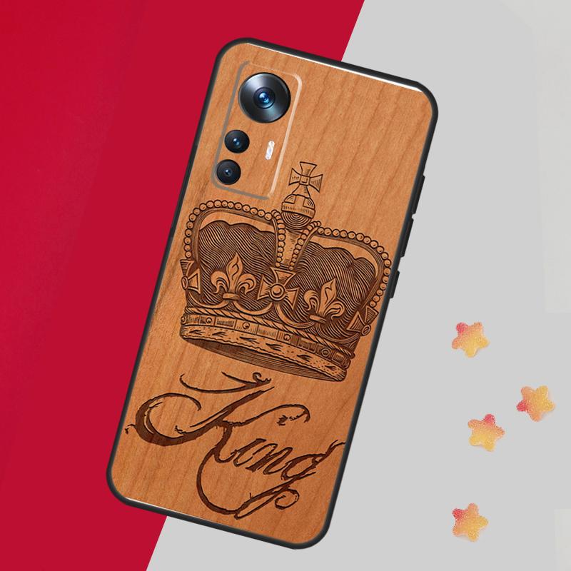 King Queen Crown Case For Xiaomi 14 13 11T 12T 13T Pro 12 Lite 12X POCO X3 X5 Pro X4 F4 M5 M5s F3 F5 Cover
