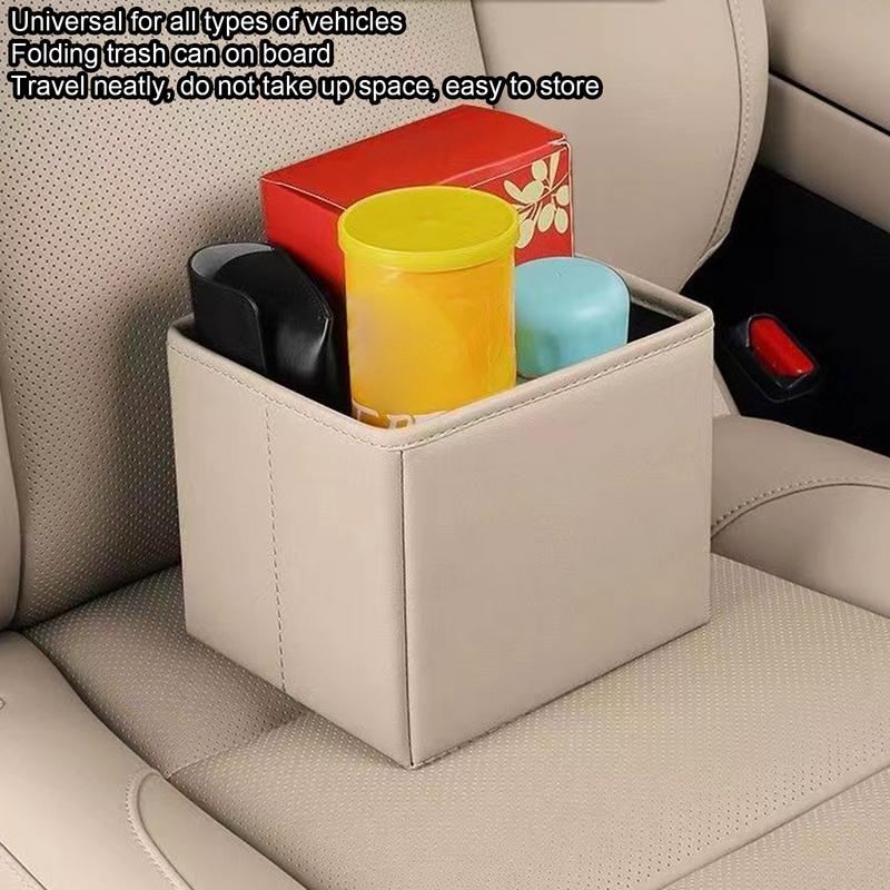 Fahrzeug Mülleimer Tragbarer Auto Mülleimer Multifunktionaler Kunstleder Auto Organizer Auto Innenraumzubehör Für
