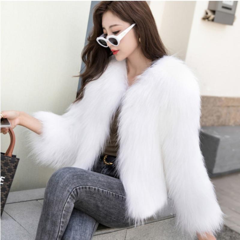 Imitation Fur Coat Women's Autumn and Winter New Imitation Fox Fur Coat Thickened Medium and Long Fur Coat Tide