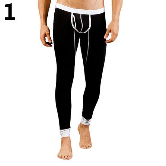 Hommes Respirant Leggings caleçon stretch Ardennes Pouch Long John Pants Sous-vêtements