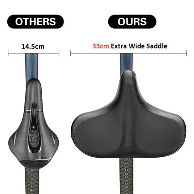 Wide Bike Saddle Oversized Bike Seat Comfortable Mountain Bicycle Cushion Pad Waterproof Cycle Seat