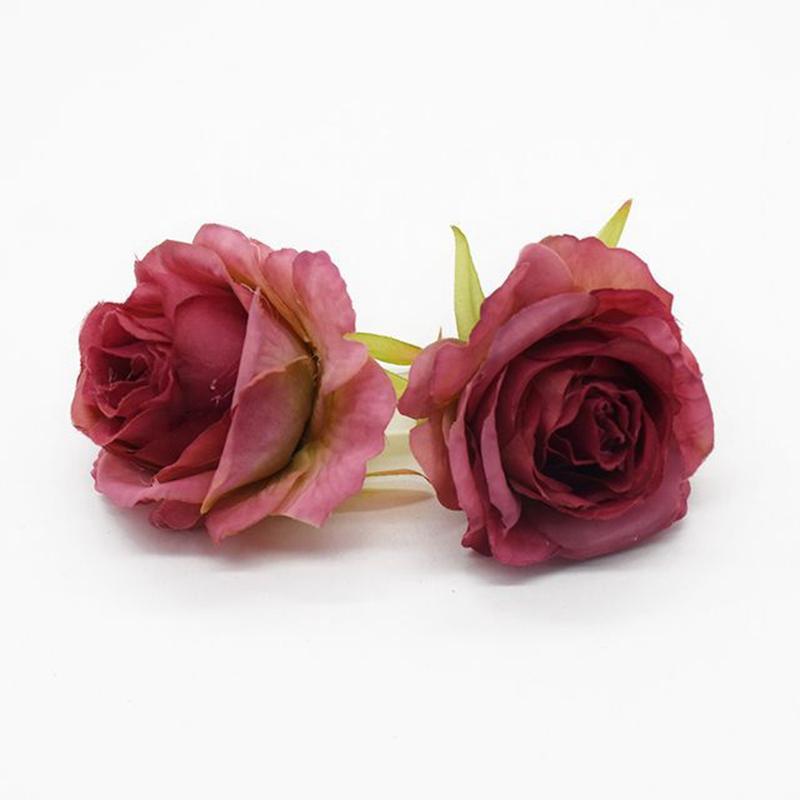 50Pcs Artificial Flowers Silk Roses Heads Home Wedding Decorations Valentine's Day Garland Palnts Wall Festival Diy Supplies Box