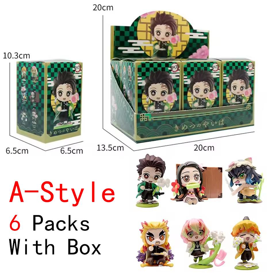 Anime Demon Slayer 6Pcs/Set Small Figure Boxed Character Multiple Combination Sets Cute Anime Toy Gift Collection Decoration PVC