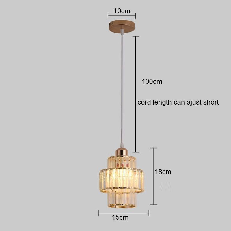 Dining Room Crystal Chandelier Golden Kitchen Island Hanging Light Interior Decor Luxury Modern Led Ceiling Lamp Pendant Light
