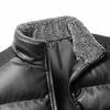 Lederjacke Pu Baumwollgepolsterte Kleidung Stehkragen Große Herren Baumwollgepolsterte Kleidung Trendy Marke Herbst und Winter Baumwollgepolsterte Jacke