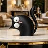Estatua de Gato Linda Impresa en 3D Pequeña Figura de Gato con Cabeza Inclinada para Decoración de Mesa de Oficina en Casa Estante de TV Estantería