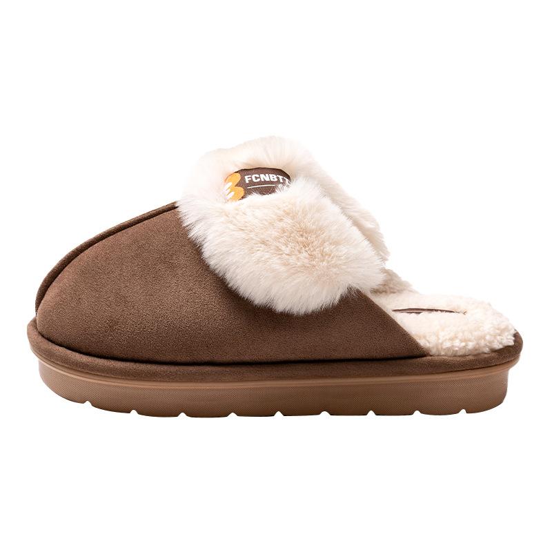 

Suede cotton slippers autumn and winter 2025 new warm plush indoor home thick bottom outer wear fluff mop 44 /45 [Suitable for 43-44 foot wear] темно-коричневого