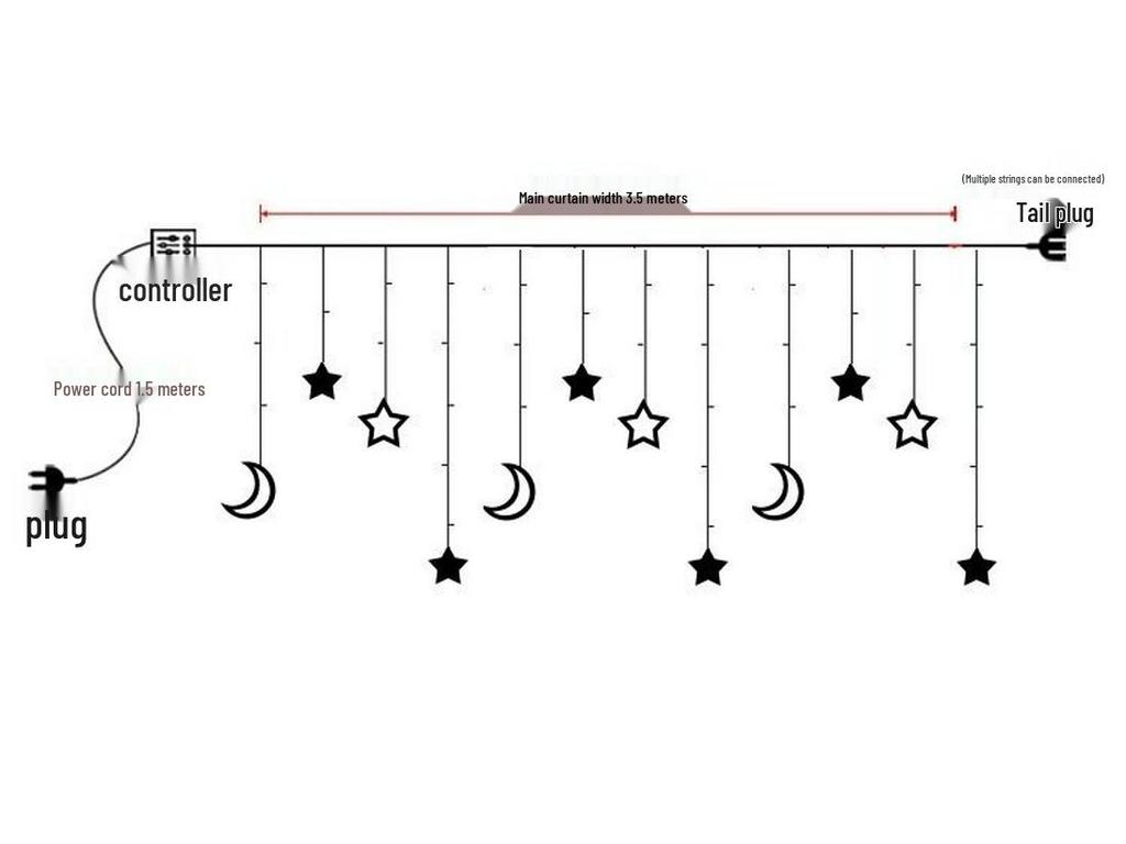 Waterproof Outdoor LED Solar String Lights - Curtain Style for Christmas & Courtyard Decorations