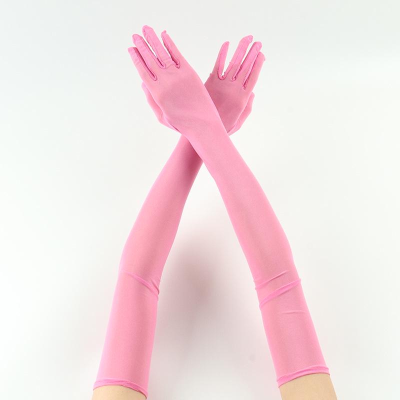 

Эластичные сетчатые перчатки с защитой от солнца 55 см для женщин - Модный набор аксессуаров для вечернего платья