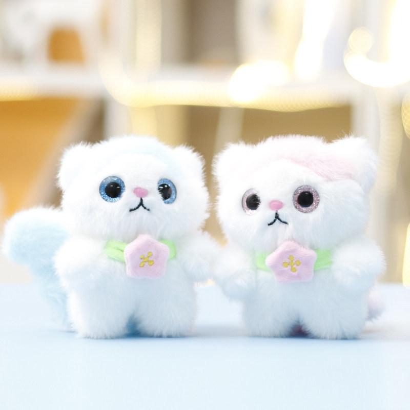 Stuffed Cat Figure Keyring With Polyester Fiber Filling For Girls Gift And Personal Accessory