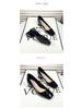 Women's 2024 Green Square Toe Chunky Heel Versatile Low-Cut High Heels