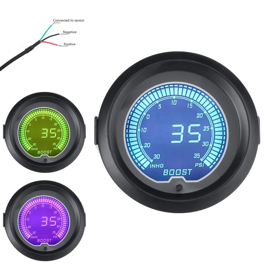 Turbocharger Boost Gauge For Car 52mm Digital Lcd Display High Accuracy Automotive Instrument
