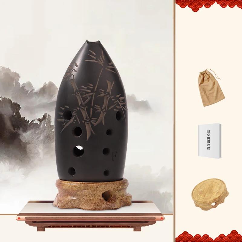 8/10 Holes Chinese Ancient Xun Professional Pottery Ocarina Music Flute F Tone Beginner Practice Traditional Musical Instruments