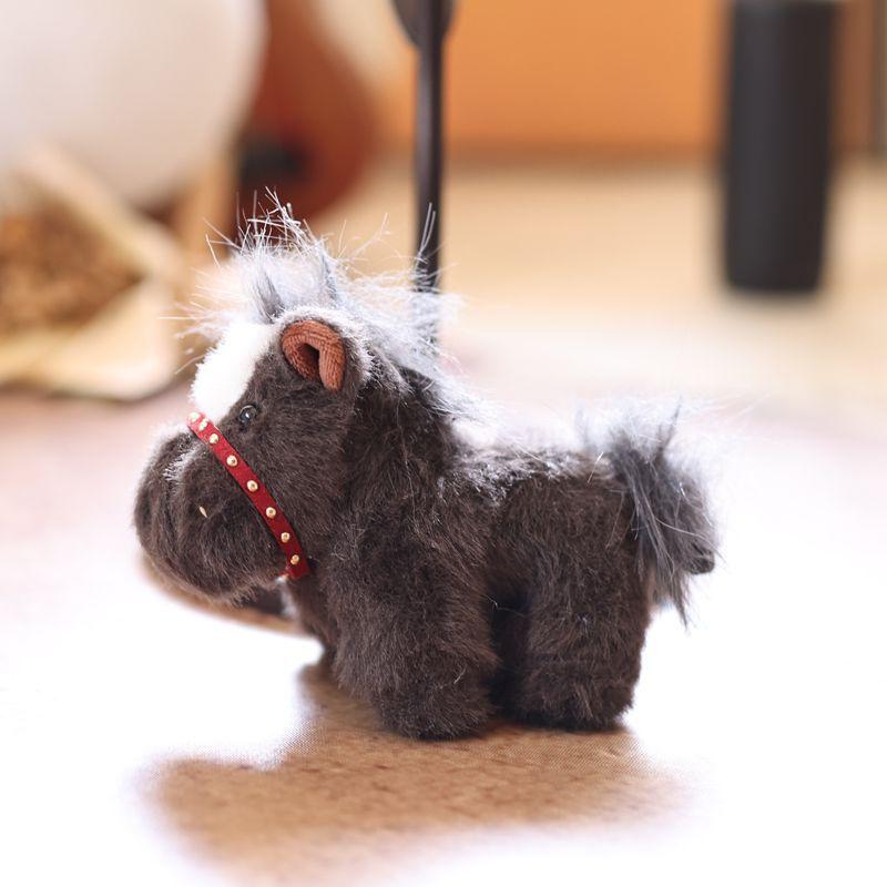 

1Pcs Simulation Pony Doll Backpack Accessory Creative Cartoon Horse Plush Doll Keychain Cute Bag Pendant as the picture