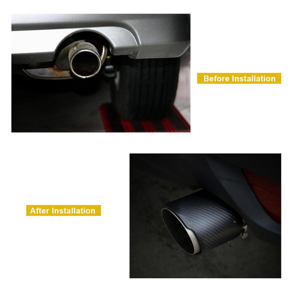 Stainless Steel Carbon   Car Pipe Tip Tip 63mm Output 89mm Polished Finish Enhanced Performance for Auto SUV