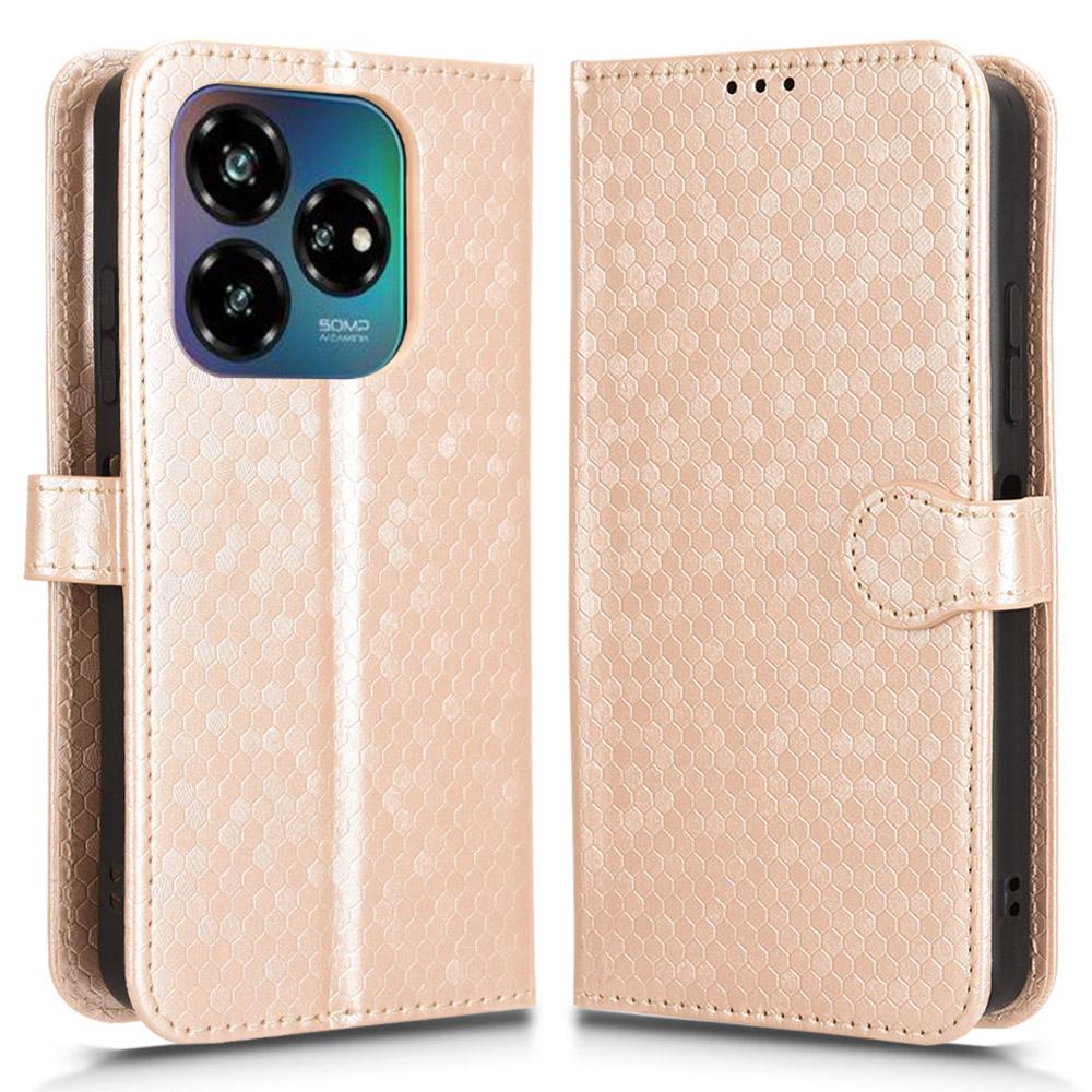 For ZTE Nubia V60 Design Wallet Case Dot Pattern Imprint PU Leather Phone Cover