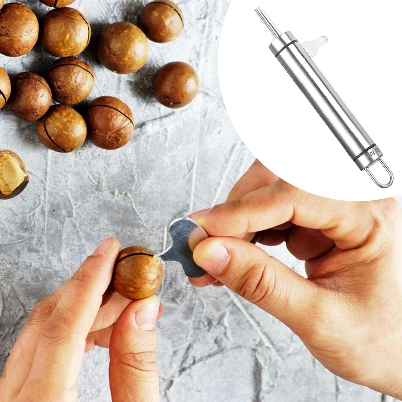 Macadamia Nut Opener Kitchen Gadget Compact Multifunctional Stainless Steel Cracker for Pecans