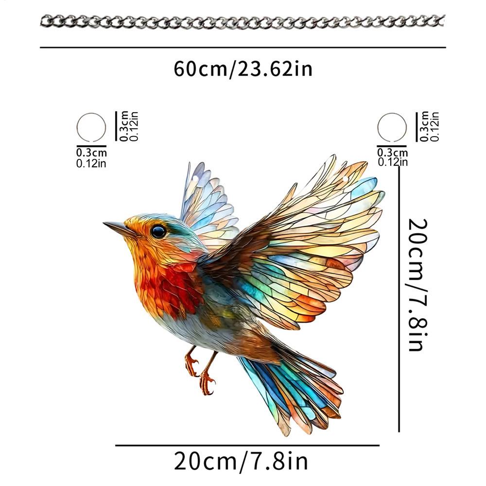 1pc Hummingbird Stained Window Hanging Sun Catcher Acrylic Signs Decoration Porch Home Garden Decor