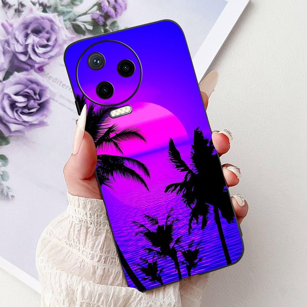 For Infinix Note 12 Pro 4G Case X676B Silicone Cute Cat Fashion Flowers Painted Cover For Inifnix Note 12 Pro Phone Case Bumper