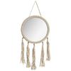 Round Mirror Cord Natural With Fringes 78X31Cm