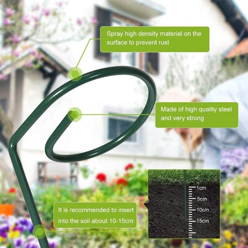 Garden Support Stake Ring Metal Garden Plant Supports Single Stem Shrub Holder