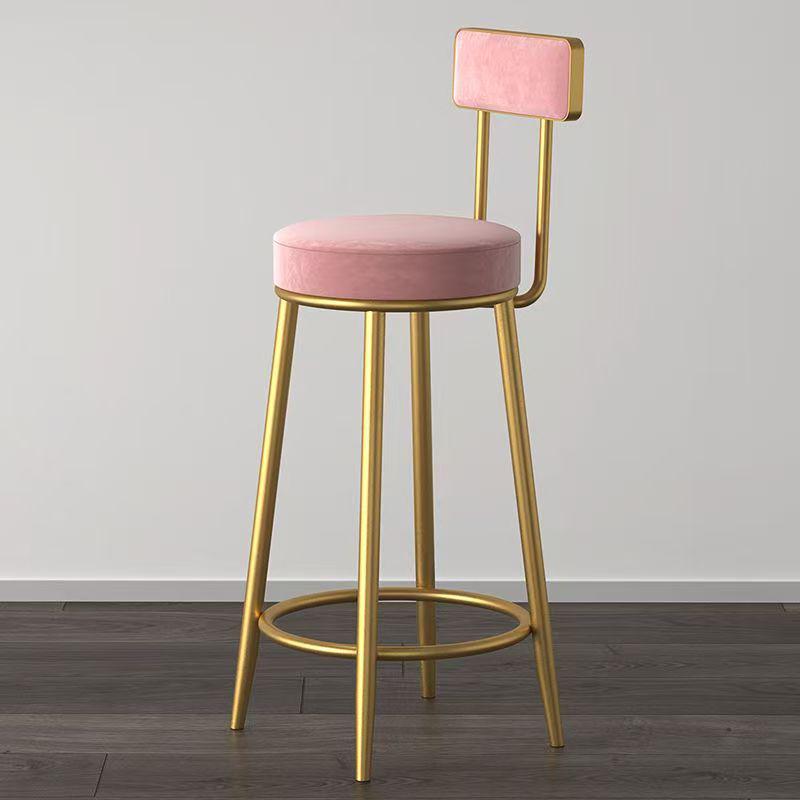 Nordic Wrought Iron Bar Stool with Backrest