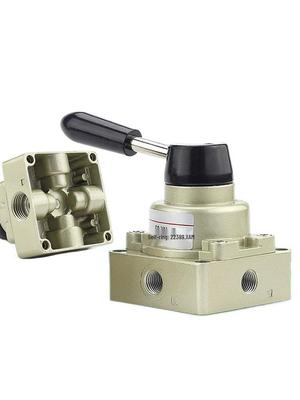 Controle Pneumático de Direção: Válvula Rotativa Manual com Alavanca HV-02-03-04, Três Posições, Quatro Vias Reversível