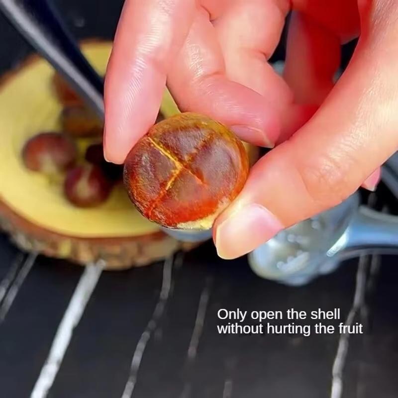 Chestnut Clip Nut Cracker Sheller Portable Peeling Walnut Pliers Cutter Opening Chestnut Pliers Clip Kitchen Tool