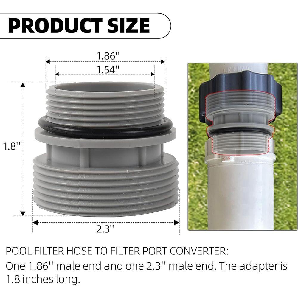 Short Pump Replacement 40mm To 1 1/2" Filter Port  Adaptor Filter Hose Conversion  Fit for Intex