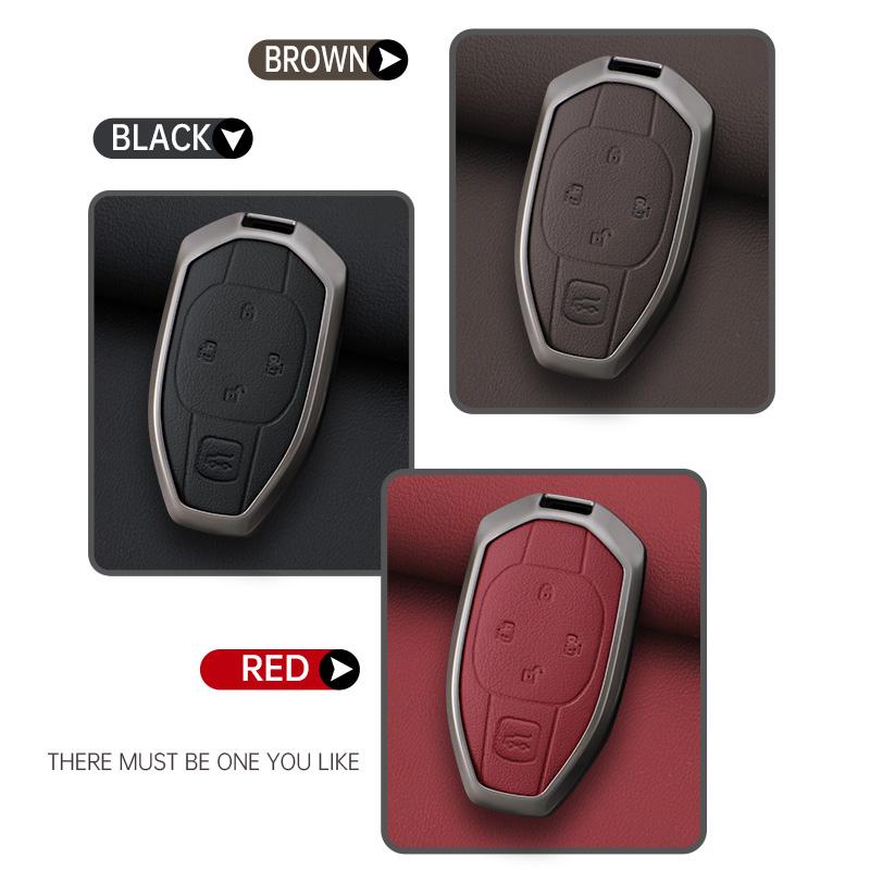 Stylish Leather Car Key Case Cover For Gac Trumpchi Gs4 Gm8 Ga4 Gs5 Gs3 Ga3 Ga6 Sgs7 Legend Gs8 Metal Remote Fob Key Accessories