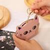 Cute Cartoon Cat Coin Bag Portable Earphone Storage Bag Small Square Bags Money Change Pouch Keychain Pendant