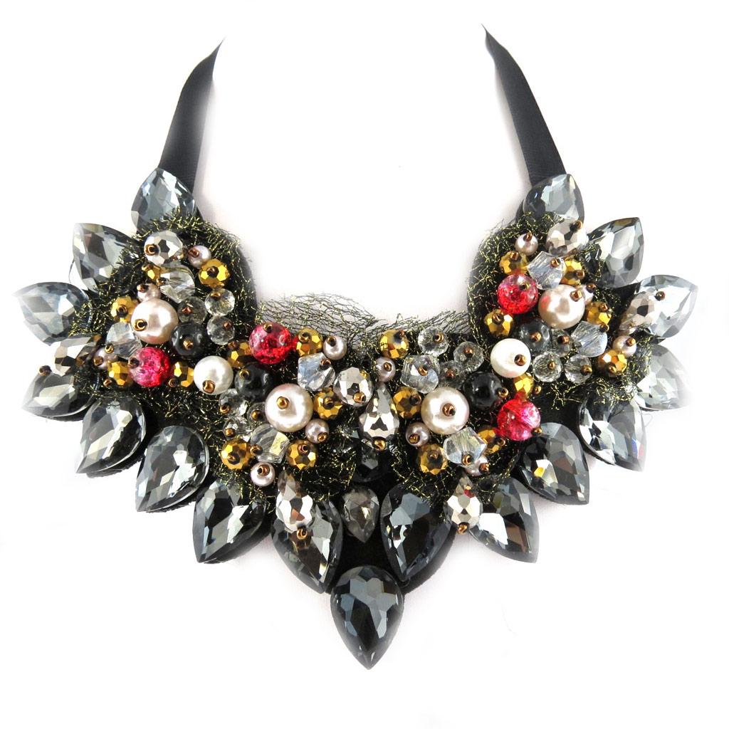 

Les Trésors De Lily [L6997] — дизайнерское колье Sissi разноцветного серого цвета