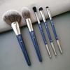 Fillim S Series: Blue Handle 851 Powder Brush, 881 Flame Blush Brush, Angled Nose Shadow Blending Brush.