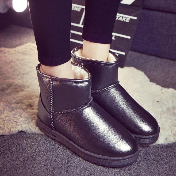 2025 supply, winter new children's 5854 leather thickened velvet thermal cotton shoes, anti-water snow boots for women