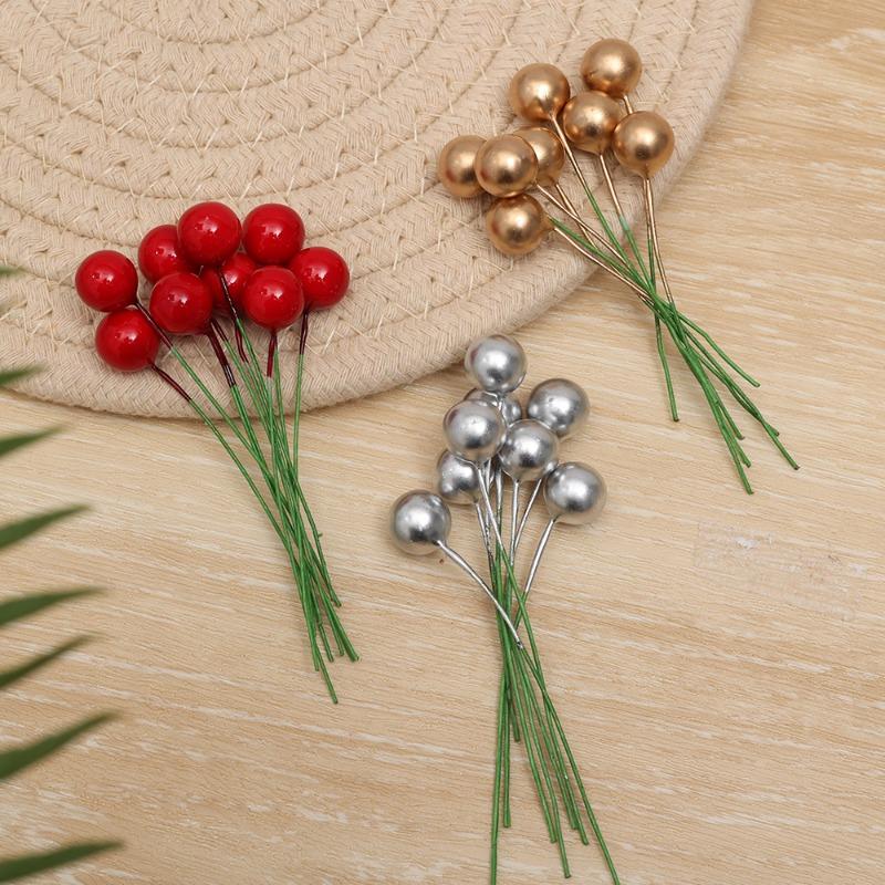 Wholesale Artificial Christmas Berry Fake Berries Holly Leaf Vine Wreath Rattan Winter Home Decor Xmas Tree DIY Craft Decoration