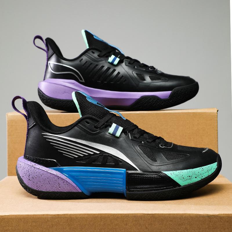 Foreign trade new basketball shoes men's actual combat wear-resistant low-top non-slip breathable student shock high-quality sports shoes women
