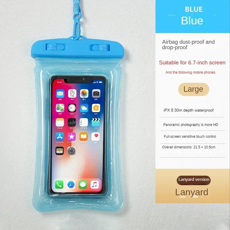 Waterproof Phone Pouch Drift Diving Swimming Bag Underwater Dry Bag Case Cover For Phone Water Sports Beach Pool Skiing 6.7 Inch