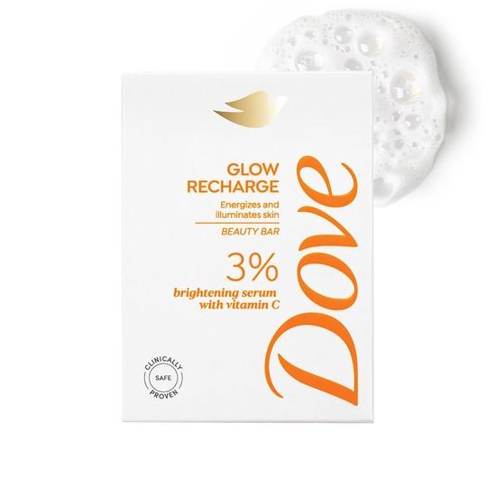 

Dove Glow Recharge Serum Beauty Bar | 3% Осветляющая сыворотка + Витамин C | Заряжает энергией и придает сияние коже | Без парабенов и SLS | 125г
