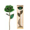 Long Stem Dipped 24k Gold Trim Red Rose In Gold Gift Box with Stand (green Rose with Stand)