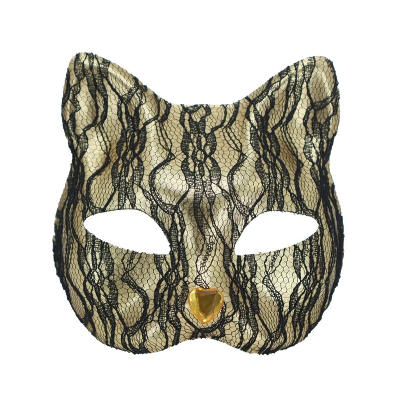 Elegant Cats Face Lace Snake Pattern Mask Costume Mask For Masquerades Ball Halloween Party And Cosplay