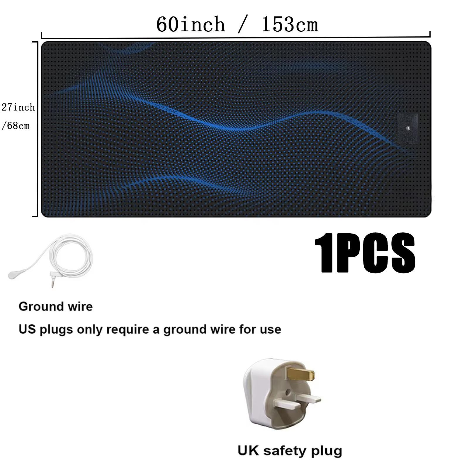 

Tear Resistant PU Leather Grounding Mat for Bed with Cord Sleeping Pad Full Body Comfort Indoor Use Durable Grounding Accessory UK Plug чёрный