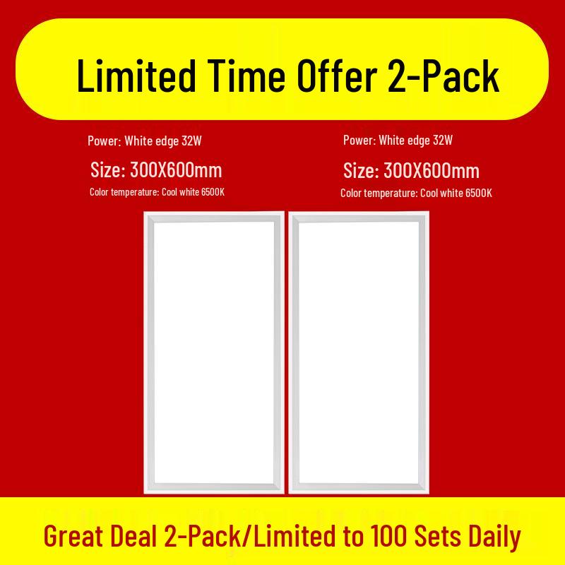 30x30 Recessed LED Ceiling Light for Kitchen, Bathroom, Shower - Aluminum Frame