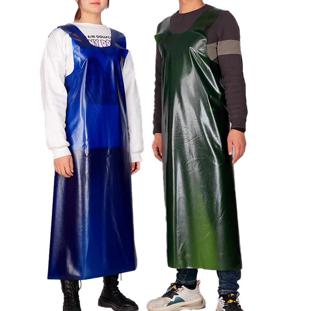 Extended Waterproof & Oil-Resistant Work Apron for Aquatic Product Slaughter