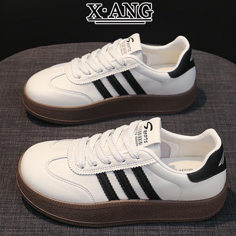 Leather platform white shoes children's shoes women's autumn new student shoes casual sports board shoes